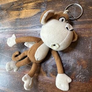 Bobby Jack Monkey Plush Keychain Brown Cream Y2K Nostalgia Backpack Charm